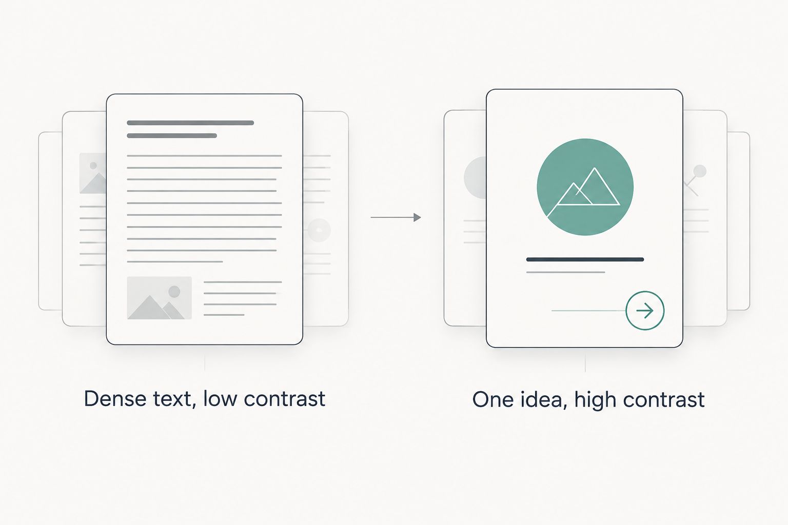 Comparison of a dense low-contrast carousel cover versus a clear high-contrast one